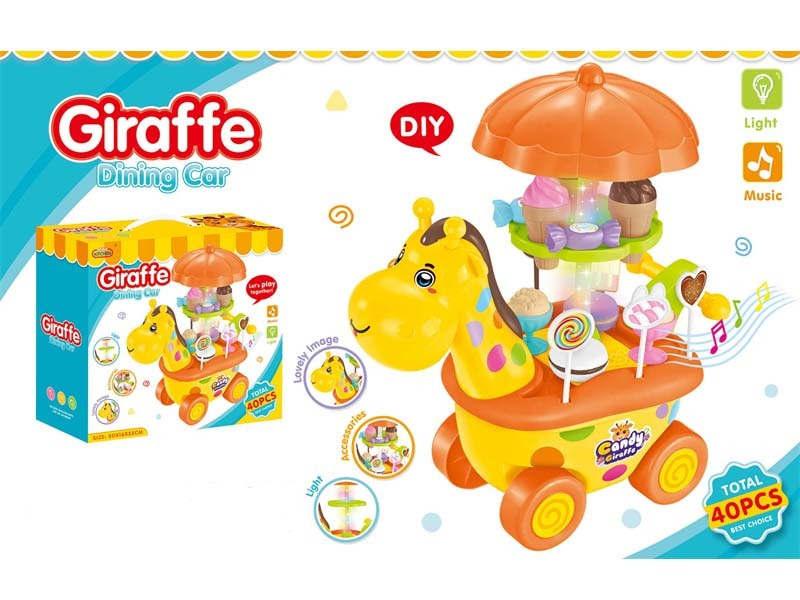 MINI CARRITO DE HELADO DE JIRAFA PARA NIÑOS Y NIÑAS 6236